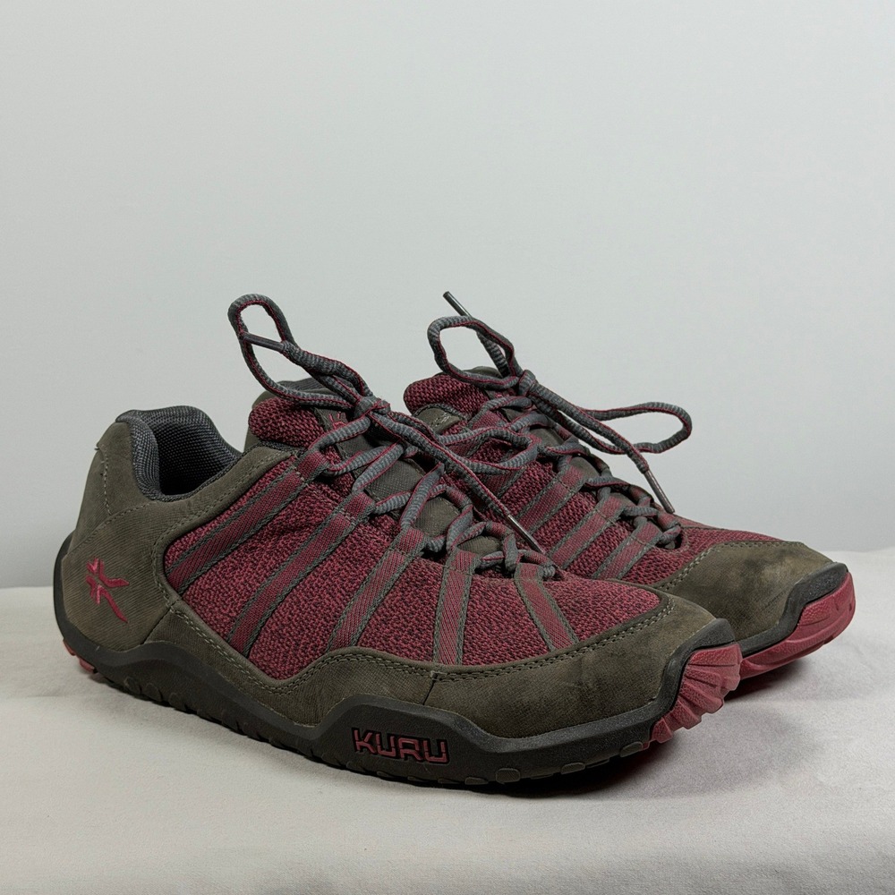 Kuru Chicane Womens 9.5 Wide Hiking Shoes Burgundy Trail Walking Sneakers